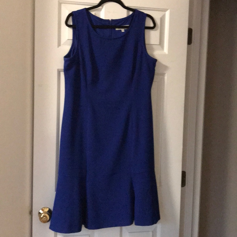 Kasper Sheath Dress 14 sleeveless periwinkle